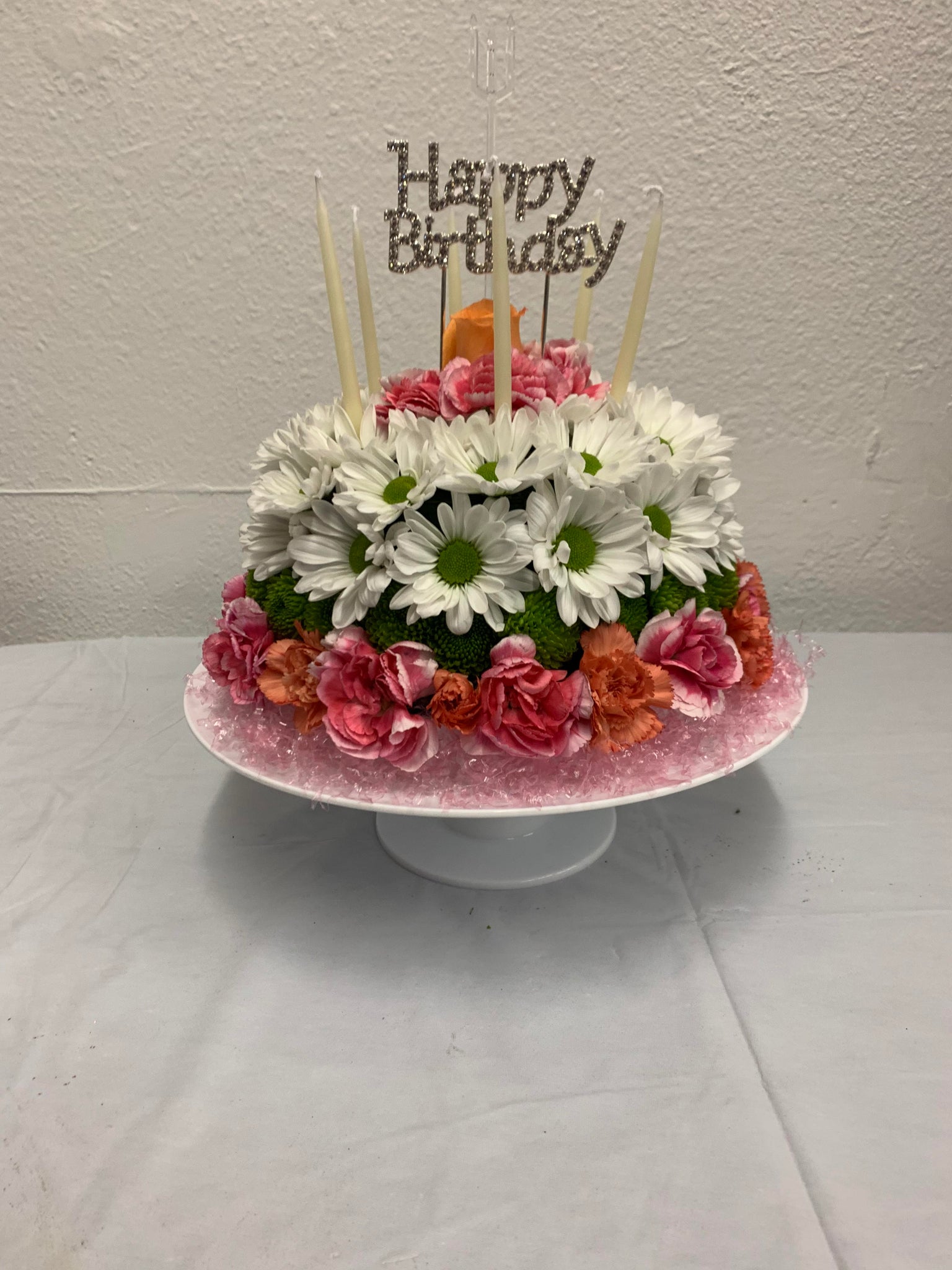 Build a Birthday Pastel Assorted Flowers Cake Online